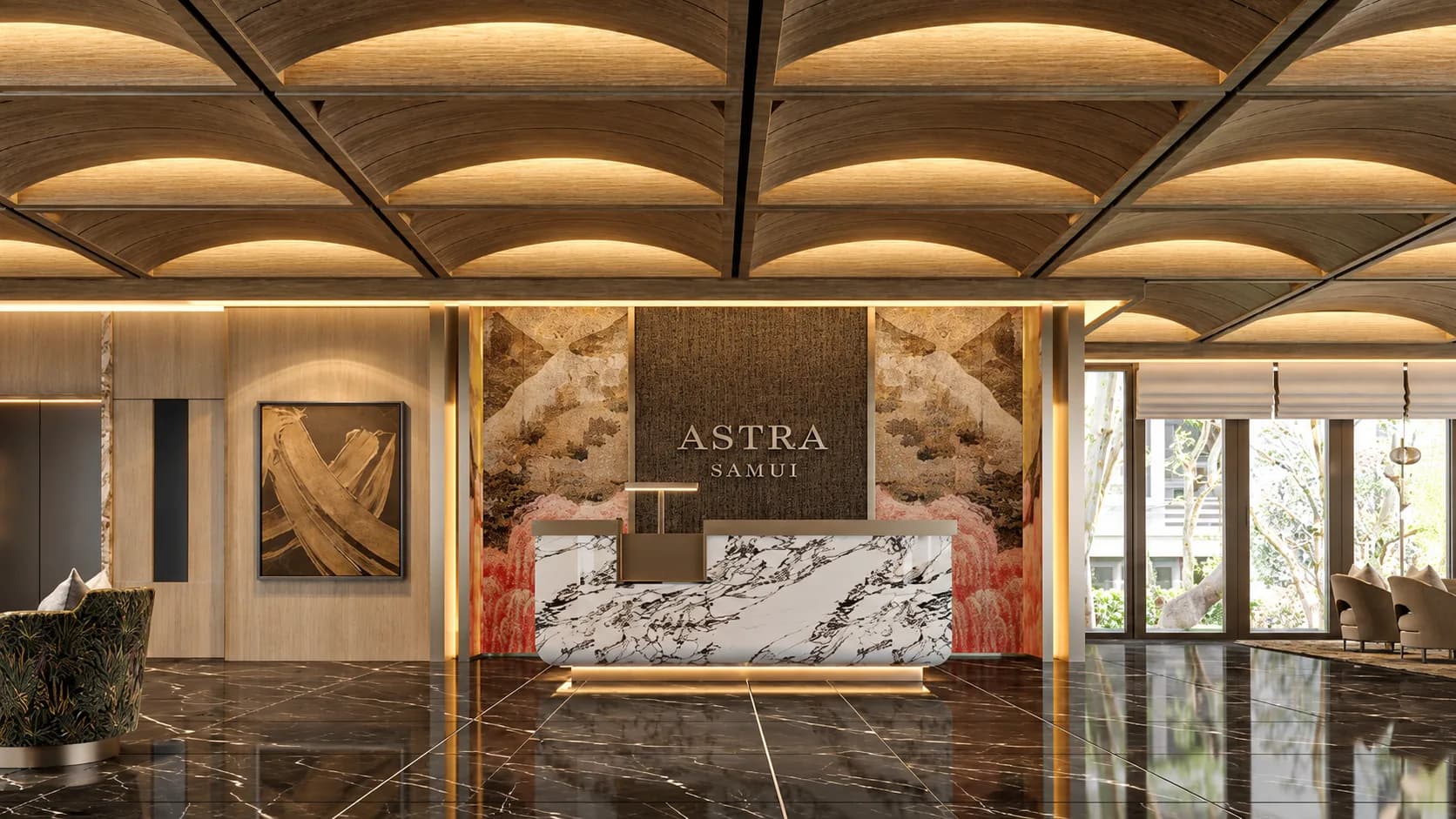 Lobby and reception at The Astra Samui