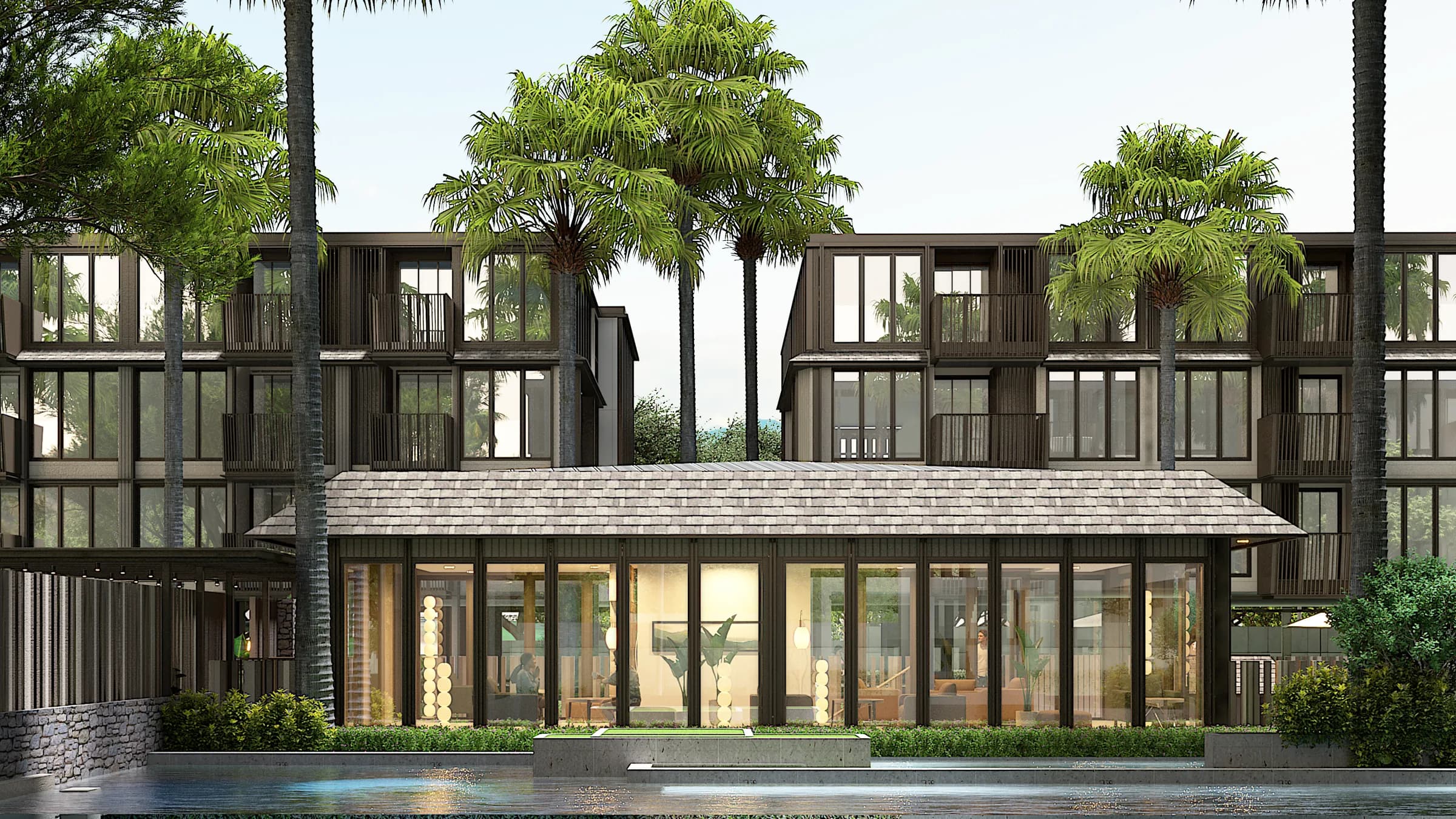 Clubhouse across the lagoon pool at The Astra Samui