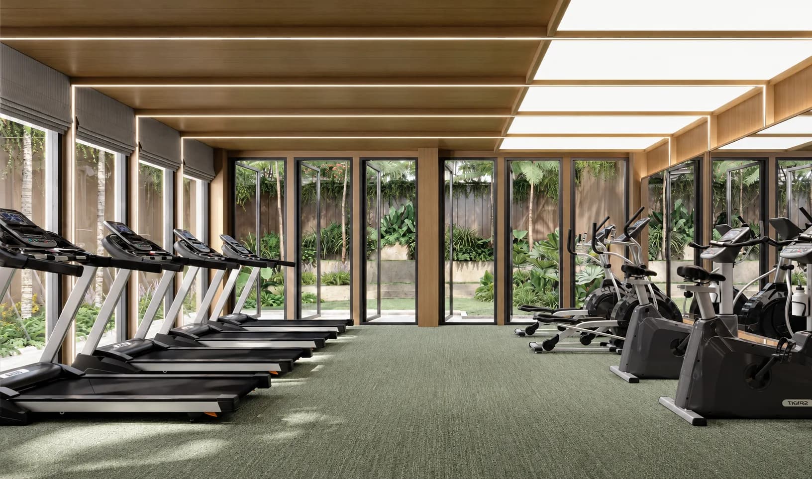 Gym with garden views at The Astra Samui